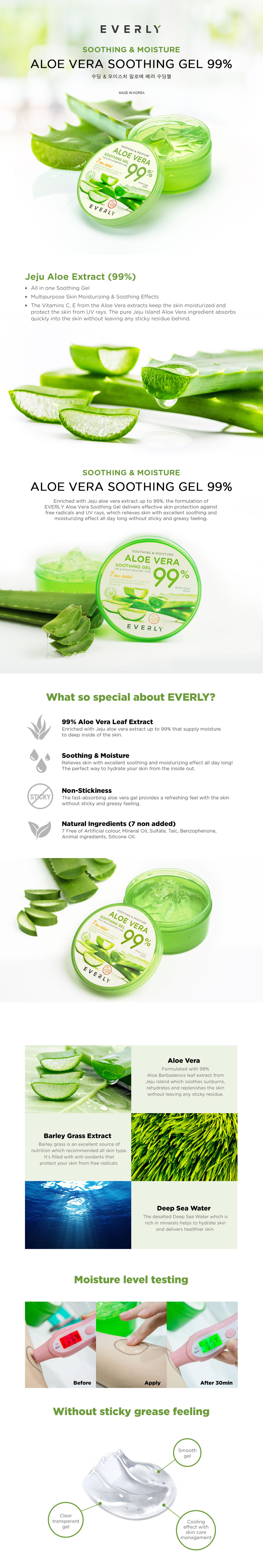 EVERLY Soothing & Moisture Aloe Vera Soothing Gel 99% 300ml