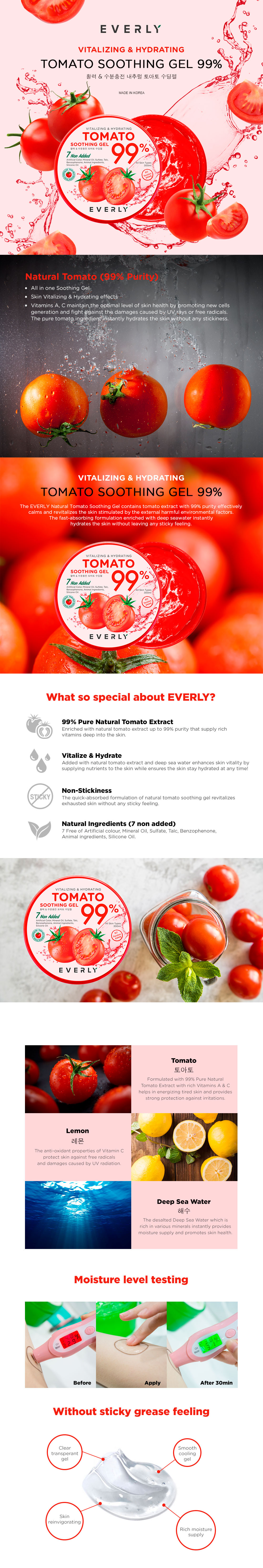 EVERLY Vitalize & Hydrate Tomato Soothing Gel 99% 300ml