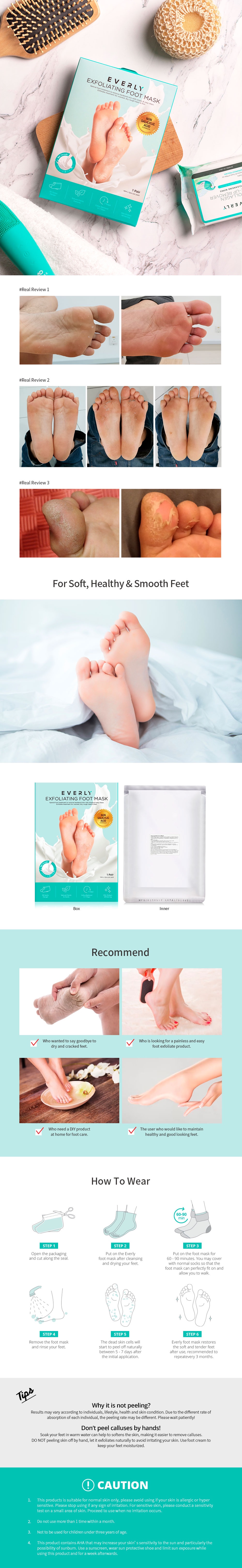 EVERLY Milk Formula Exfoliating Foot Mask - Non Salicylic Acid 18ml x 2pcs